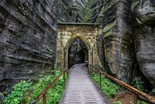 Gothic Gate In Adrspach-Teplice Rocks (nature Reserve In Broumov Highlands Region Of Czech Republic)