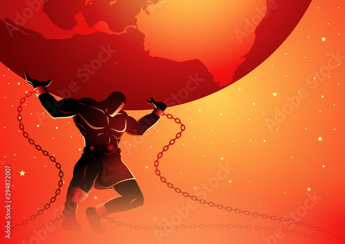 Fotomural Mythology Silhouette Greek Atlas