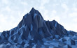 blue low poly mountain landscape 3d render illustration