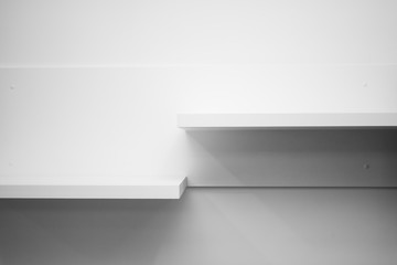 black and white shelf with copy space .