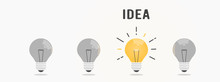 Abstract Vector Flat Design Lightbulb Idea Icon