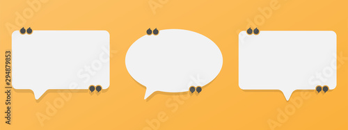 Cuadros en Lienzo Set of speech bubble quote icons. Flat vector design