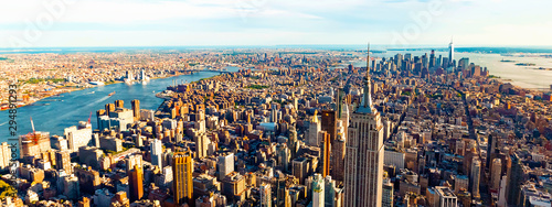 Aerial view of the skyscrapers of Midtown Manhattan New York City Canvas Print