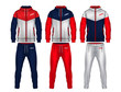 sport track suit design template,jacket and trousers vector illustration.