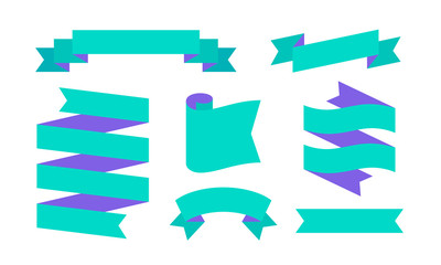 ribbon banner. set of color ribbon banner for text, phrase