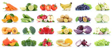 Fruits Vegetables Collection Isolated Apple Apples Oranges Cabbage Tomatoes Banana Colors Fresh Fruit
