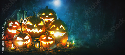 Fotomural Halloween pumpkin head jack lantern