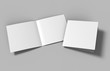 © godesignz - Half-fold brochure blank white template for mock up and presentation design. 3d illustration.