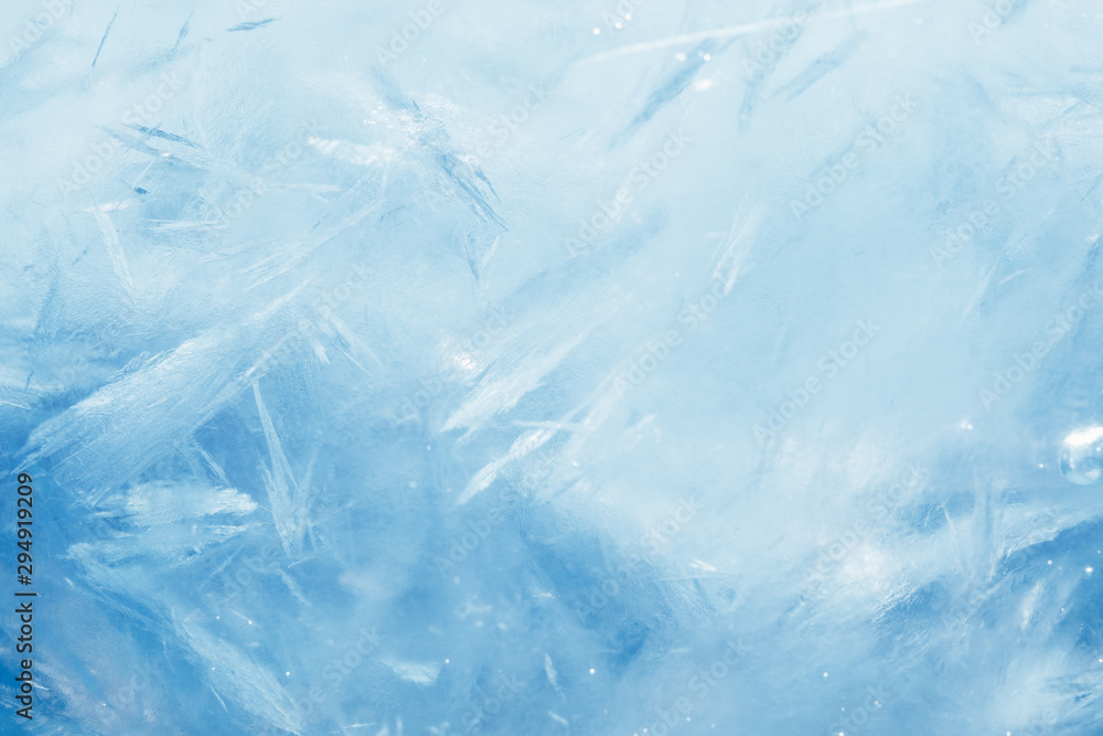 blue frozen texture of ice - obrazy, fototapety, plakaty 