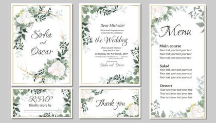 Wall Mural - set of orchid invitation cards for your text 