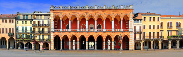 view on Loggia Amulea in prato della valle square in padua city in italy 