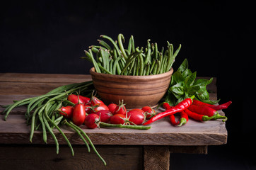 Wall Mural - Vegetable. Fresh vegetables  on rustic table