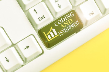 conceptual hand writing showing coding and development. concept meaning programming building simple 