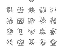 Fantastic Characters Well-crafted Pixel Perfect Vector Thin Line Icons 30 2x Grid For Web Graphics And Apps. Simple Minimal Pictogram