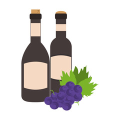 Poster - design of bunch of grapes and wine bottle design