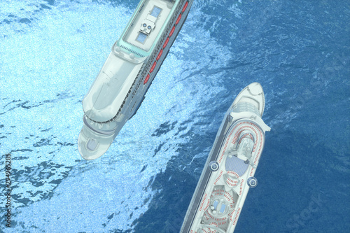 Concept art of cruise ship model, render 3D