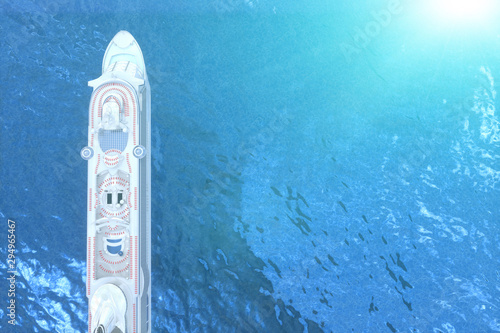 Concept art of cruise ship model, render 3D