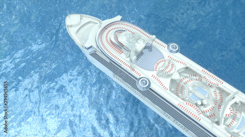 Concept art of cruise ship model, render 3D