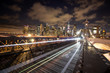 Night over Brooklyn bridge in New York