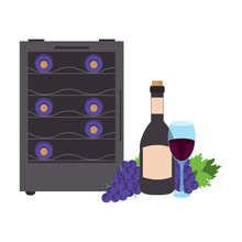 Wine Cooler Fridge Icon Image