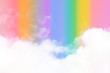 lively rainbow sky and cloud various color background