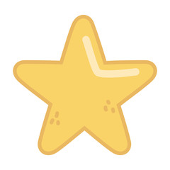 Sticker - gold star decoration icon on white background