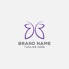 Poster - vector logo butterfly .This logo suitable for beauty cosmetic logo.