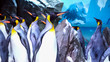 Emperor penguin group huddled together 3