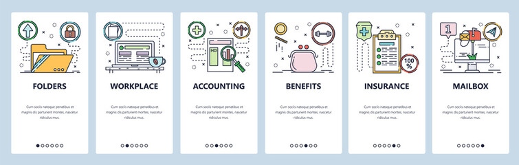 Canvas Print - website and mobile app onboarding screens vector template