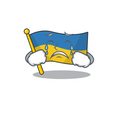 Canvas Print - Crying flag ukraine in the character shape