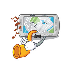 Sticker - With trumpet global positioning system with mascot shape