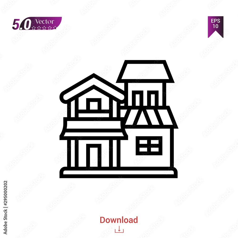 Outline house icon. house icon vector isolated on white background ...