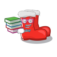 Sticker - Student with book santa boots with the cartoon shape