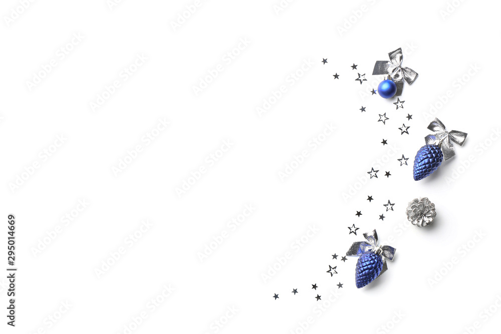 Beautiful Christmas composition on white background