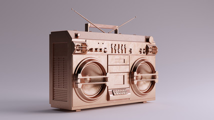 Wall Mural - Bronze Boombox 3 Quarter Right View 3d illustration 3d render