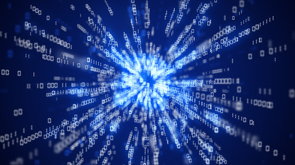 Leinwandbilder - digital code background number zero and one running cloud computing technology concept