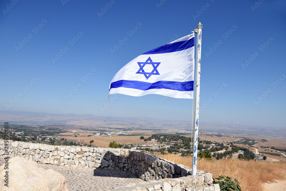 israel flag waving דגל ישראל Stock Photo | Adobe Stock