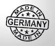 Made in Germany stamp shows German products produced or fabricated - 3d illustration