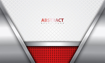 Wall Mural - abstract background with modern, luxury, and realistic style of silver, red, and white color combina