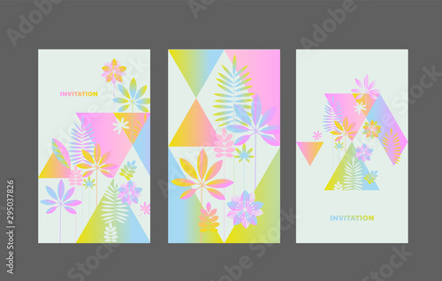 Modern pale abstract exotic...