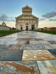 Poster - Cathedral of Pisa at sunset, Field of Miracles, Tuscany, Italy