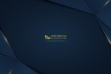Wall Mural - abstract luxury golden line on gradient blue template premium background. illustration vector eps10