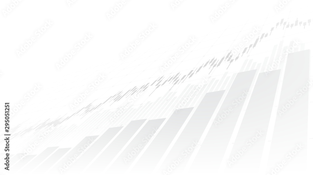 abstract financial chart with uptrend line graph and candlestick on ...