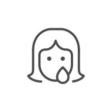 Woman Abuse And Discrimination Line Outline Icon