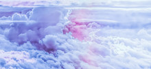 Dreamy Surreal Sky As Abstract Art, Fantasy Pastel Colours Background For Modern Design