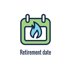 Wall Mural - Retirement Savings Icon with retiring & monetary images