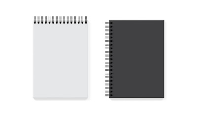 Wall Mural - white and black notebook isolated on white background mock up