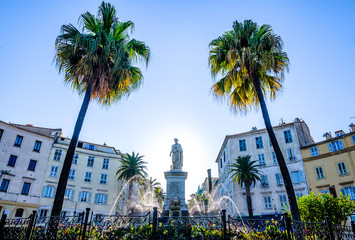 old town and harbor of ajaccio on corsica