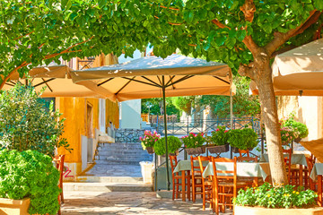 Poster - Charming street cafe in Athens