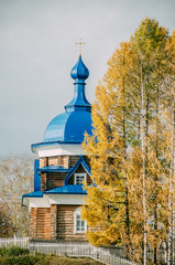 Russian Church with blue roof